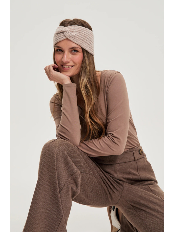 Moodo Pletená ružová čelenka Moodo