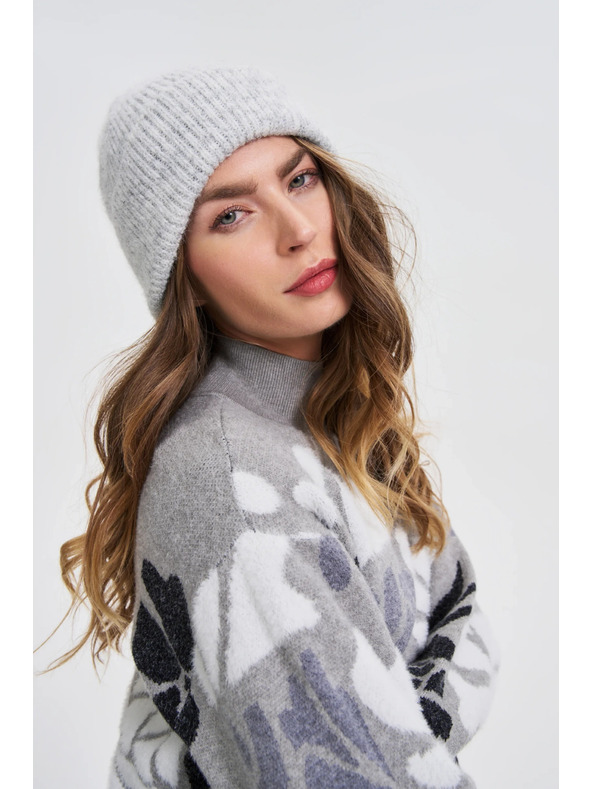 Moodo Čiapka s prímesou vlny sivá Moodo