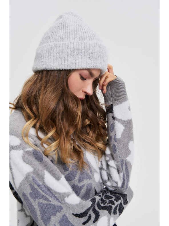 Moodo Čiapka s prímesou vlny sivá Moodo