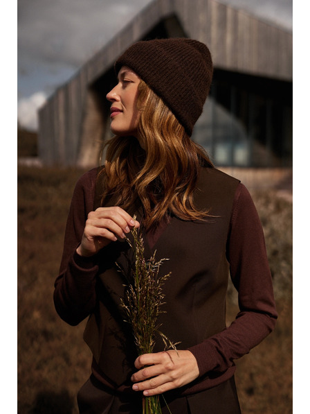 Moodo Čiapka s prímesou vlny hnedá Moodo