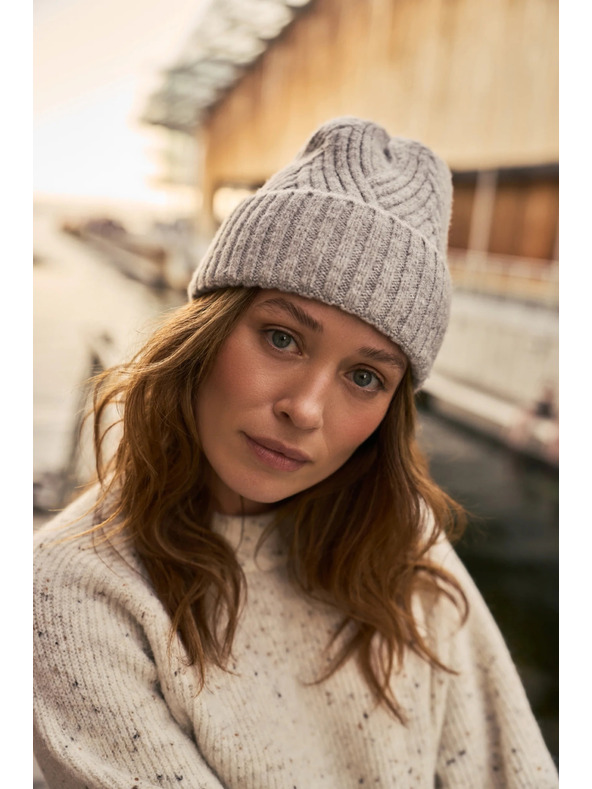 Moodo Čiapka z vlny svetlosivá Moodo