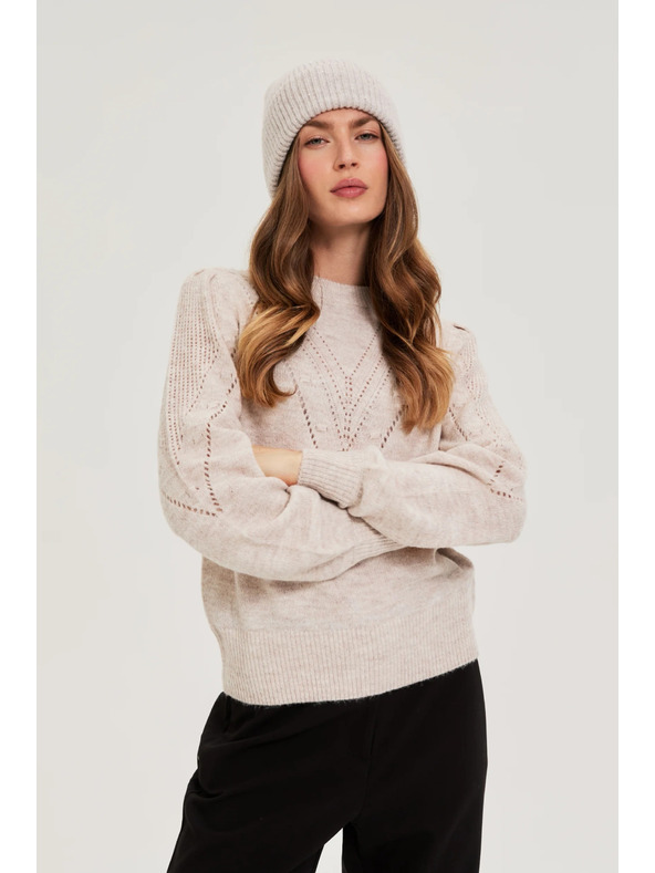 Moodo Čiapka s flitrami béžová Moodo