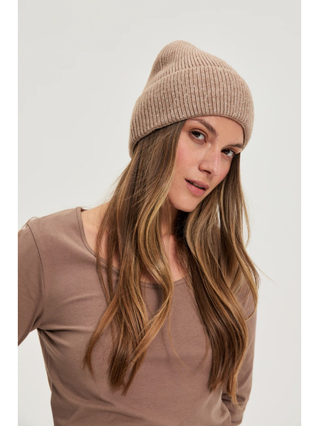 Moodo Čiapka s flitrami béžová Moodo