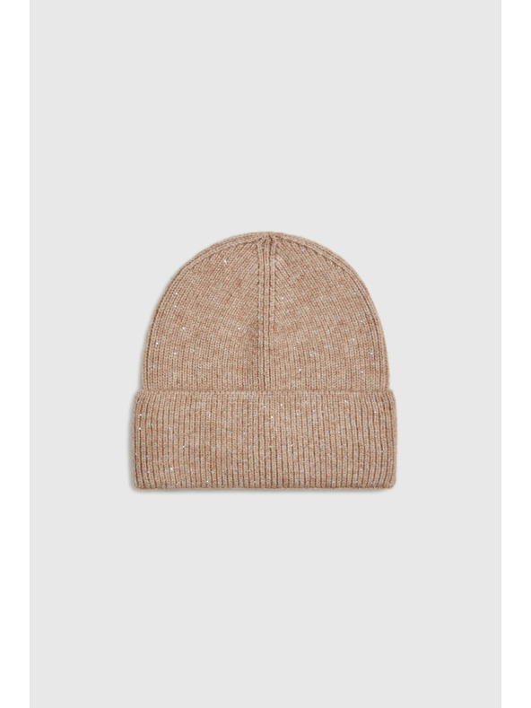 Moodo Čiapka s flitrami béžová Moodo