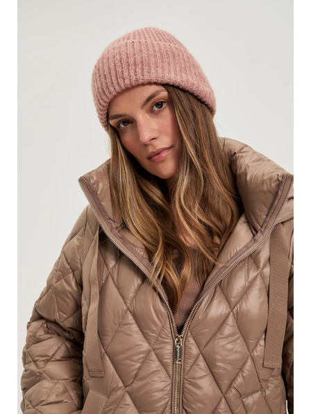 Moodo Čiapka s prímesou vlny tmavoružová Moodo