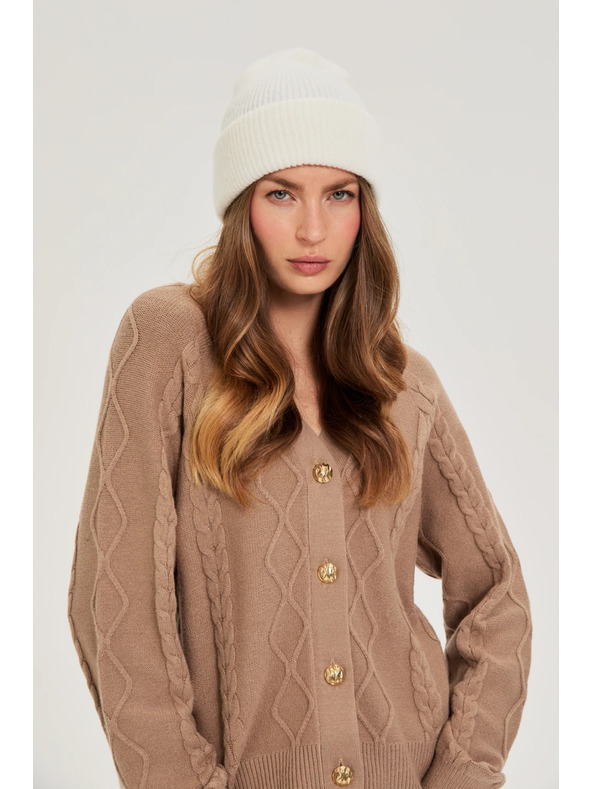 Moodo Čiapka s metalickou niťou biela Moodo