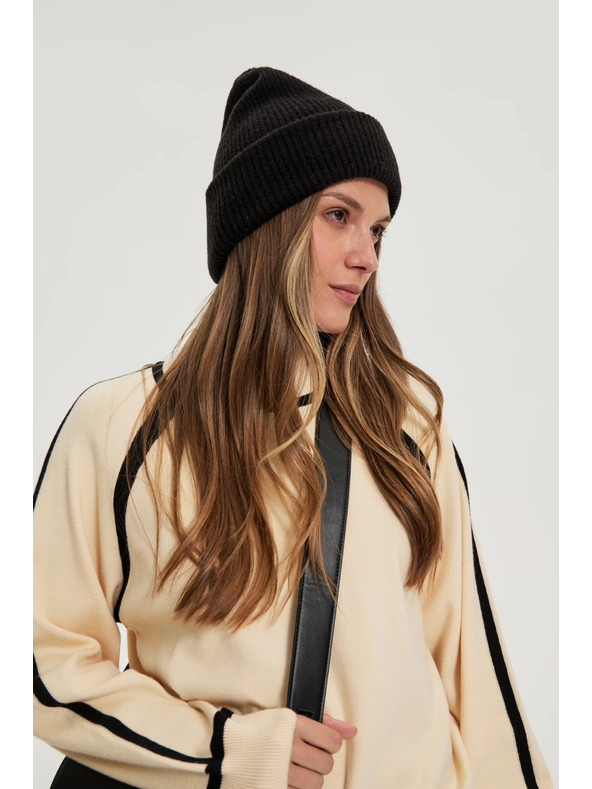 Moodo Čiapka s metalickou niťou čierna Moodo