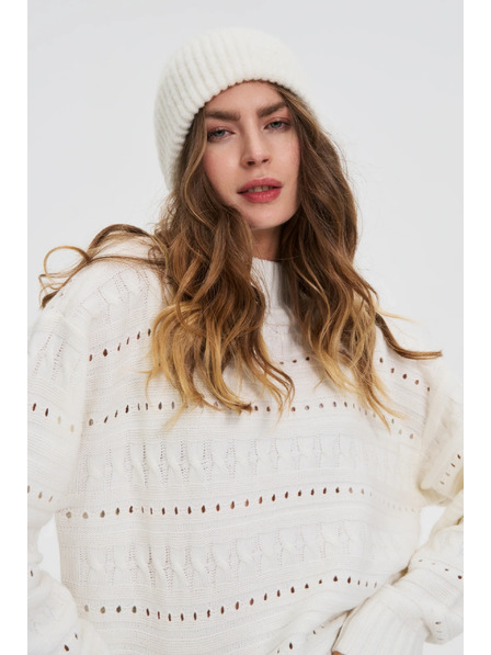 Moodo Čiapka s prímesou vlny biela Moodo