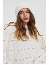 Moodo Čiapka s prímesou vlny biela Moodo