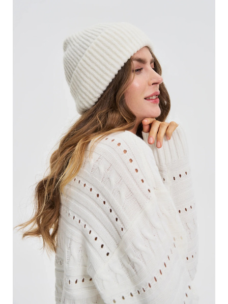 Moodo Čiapka s prímesou vlny biela Moodo