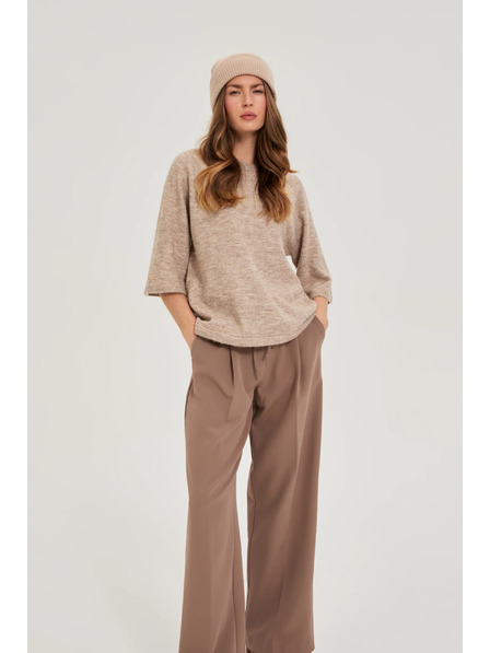 Moodo Čiapka s metalickou niťou béžová Moodo