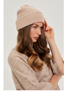 Moodo Čiapka s metalickou niťou béžová Moodo