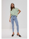 Moodo Svetlo modré džínsy medium waist s vreckami Moodo