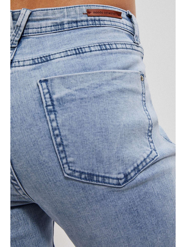 Moodo Svetlo modré džínsy medium waist s vreckami Moodo