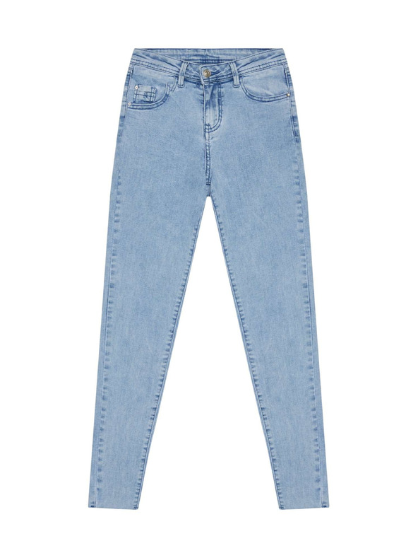 Moodo Svetlo modré džínsy medium waist s vreckami Moodo