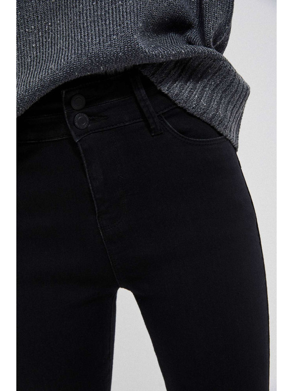 Moodo Džínsy push up s vysokým pásom čierne Moodo