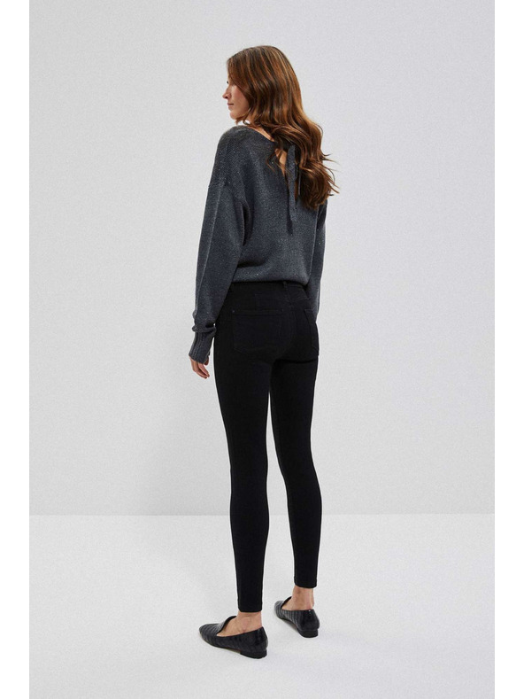 Moodo Džínsy push up s vysokým pásom čierne Moodo