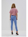 Moodo Modré džínsy medium waist s gombíkmi na nohaviciach Moodo
