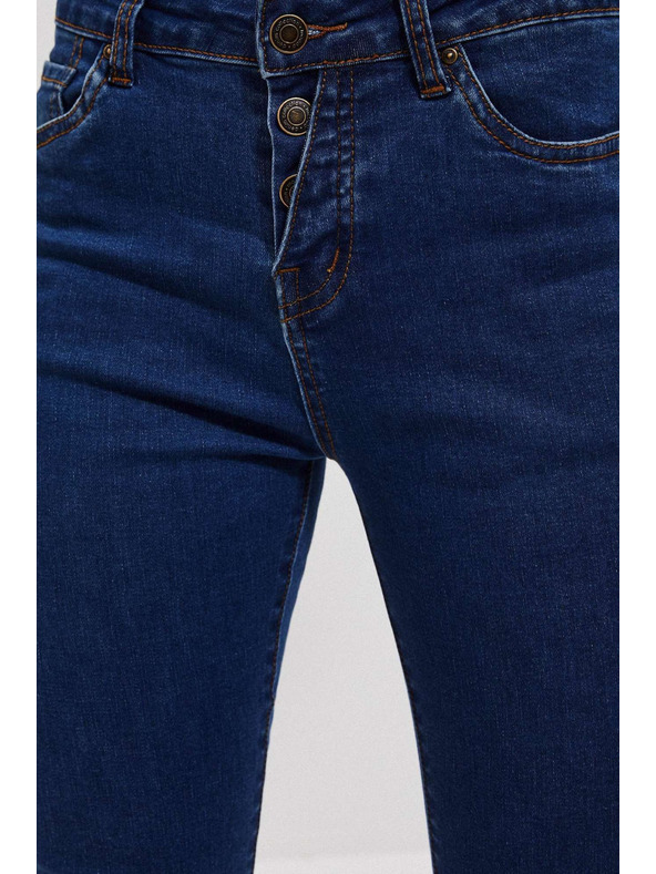 Moodo Džínsy push up s gombíkmi tmavé modré Moodo