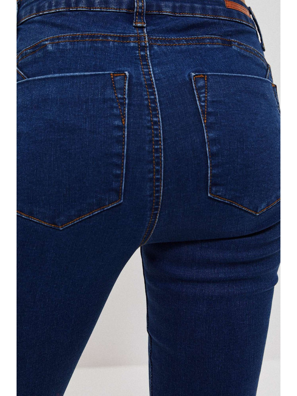 Moodo Džínsy push up s gombíkmi tmavé modré Moodo