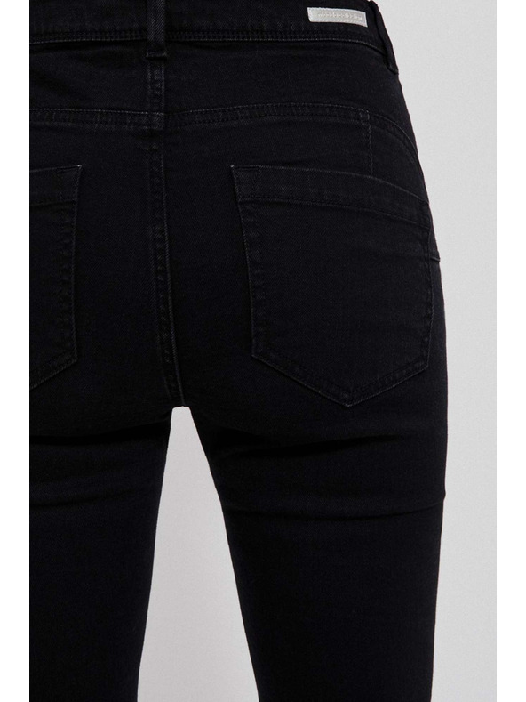 Moodo Úzke džínsy zapínané na gombík a zips čierne Moodo