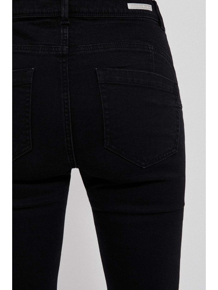 Moodo Úzke džínsy zapínané na gombík a zips čierne Moodo