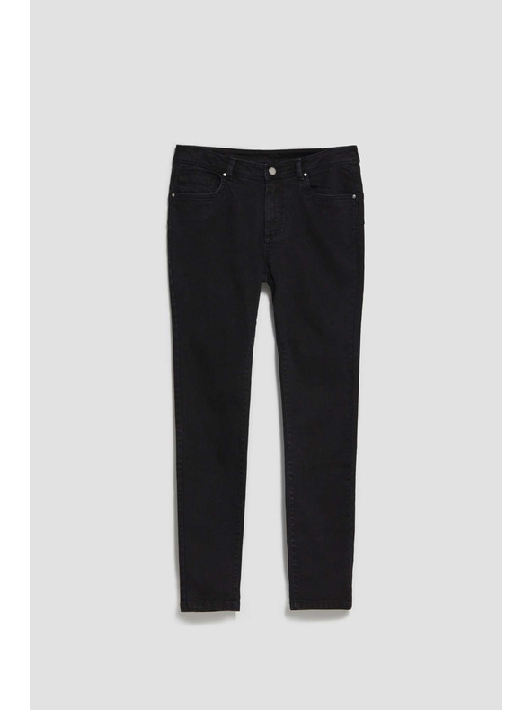 Moodo Úzke džínsy zapínané na gombík a zips čierne Moodo