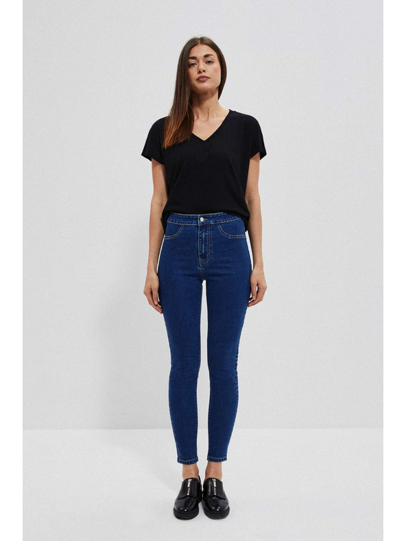 Moodo Džínsy s vysokým pásom modré Moodo