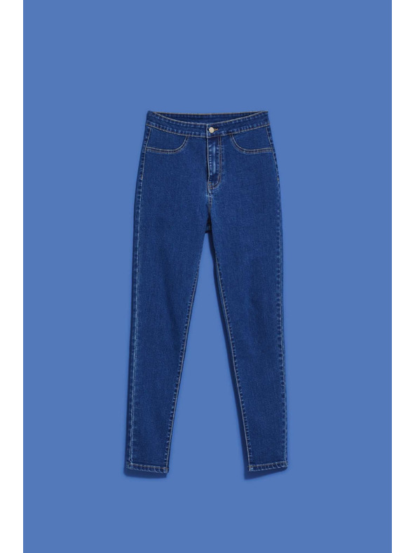 Moodo Džínsy s vysokým pásom modré Moodo