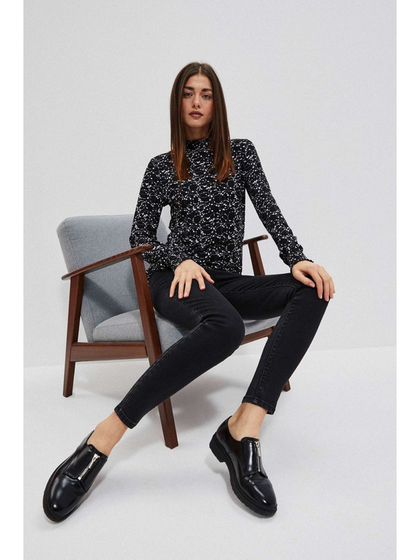 Moodo Džínsy s vysokým pásom čierne Moodo