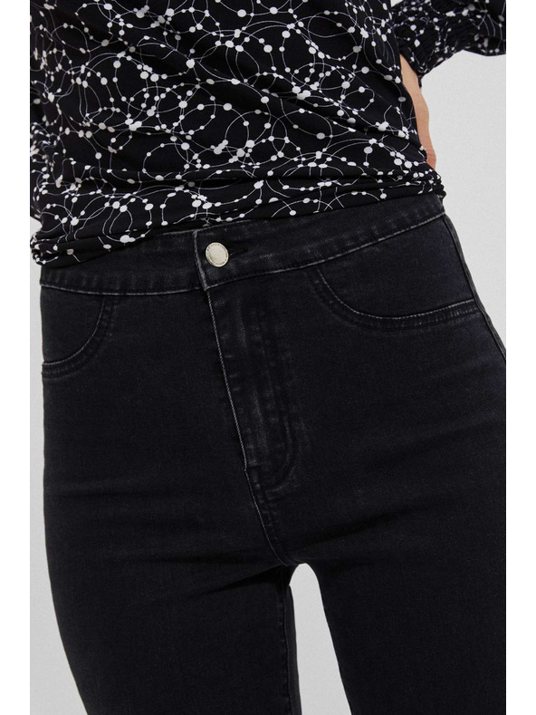 Moodo Džínsy s vysokým pásom čierne Moodo
