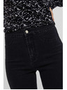 Moodo Džínsy s vysokým pásom čierne Moodo