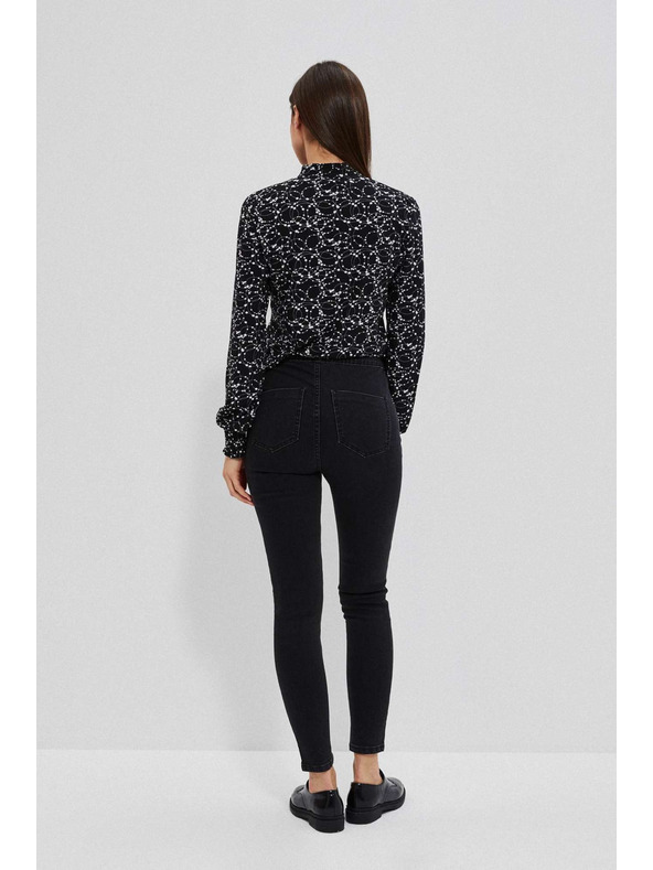 Moodo Džínsy s vysokým pásom čierne Moodo