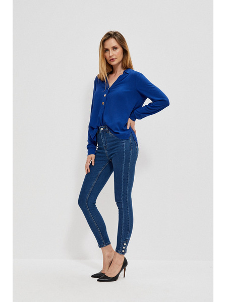 Moodo Úzke džínsy s ozdobnými gombíkmi Moodo