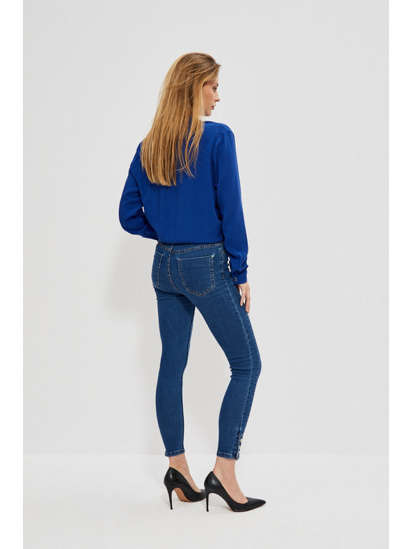 Moodo Úzke džínsy s ozdobnými gombíkmi Moodo