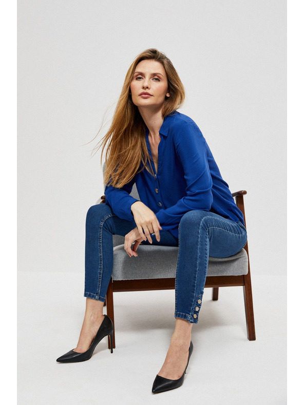 Moodo Úzke džínsy s ozdobnými gombíkmi Moodo