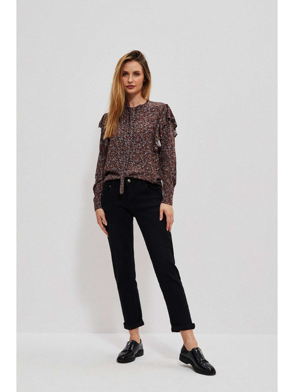 Moodo Čierne džínsy s rovným strihom Moodo