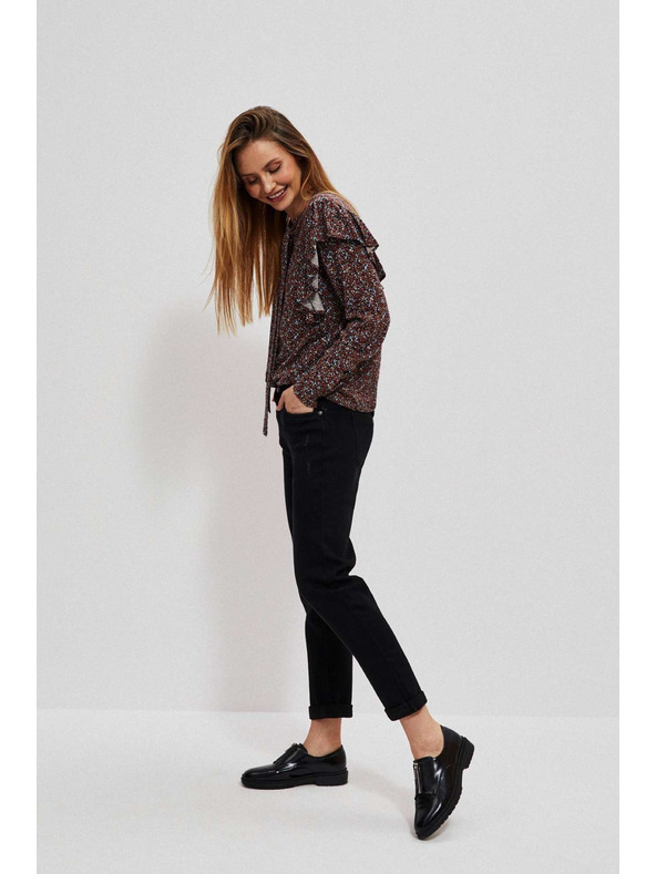 Moodo Čierne džínsy s rovným strihom Moodo