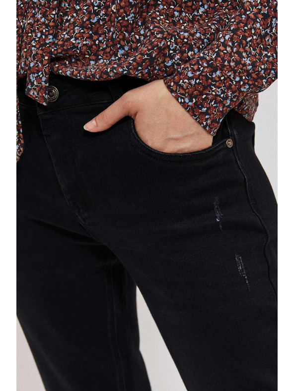 Moodo Čierne džínsy s rovným strihom Moodo