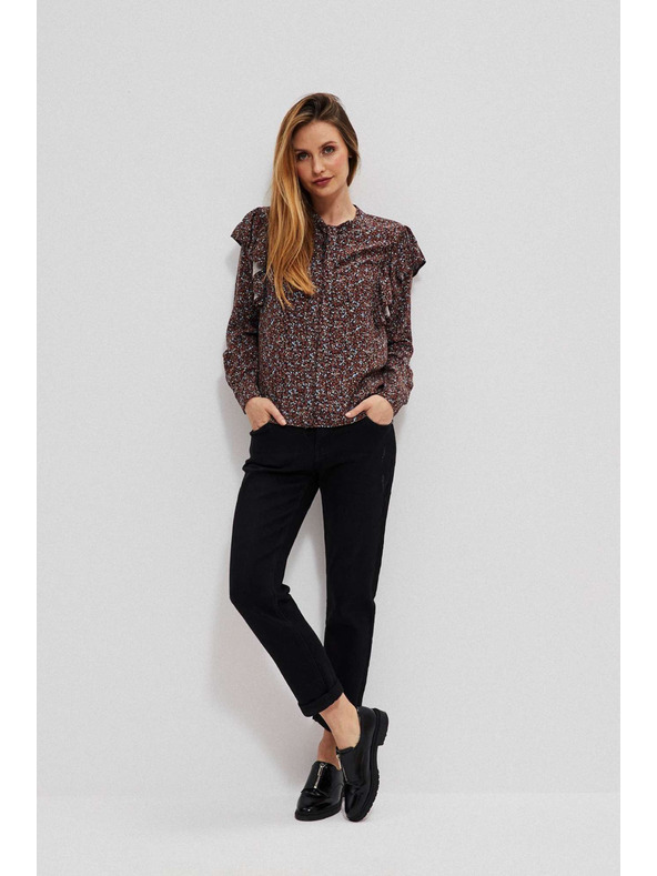 Moodo Čierne džínsy s rovným strihom Moodo