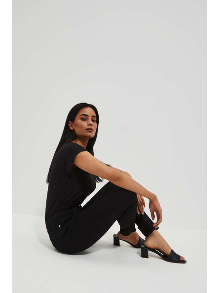 Moodo Skinny džínsy s rozstrapatanými nohavicami push up čierne Moodo