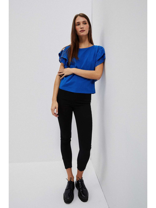 Moodo Priľnavé džínsy s trhaným lemom Moodo