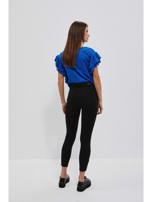 Moodo Priľnavé džínsy s trhaným lemom Moodo