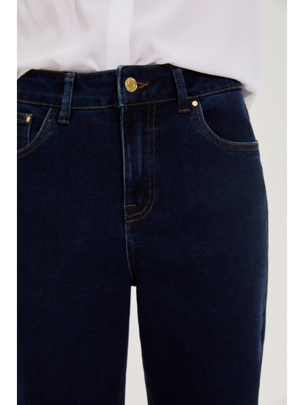 Moodo Hladké džínsy tmavé modré Moodo