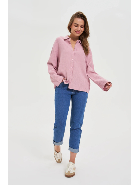 Moodo Modré džínsy s rovnou nohavicou Moodo