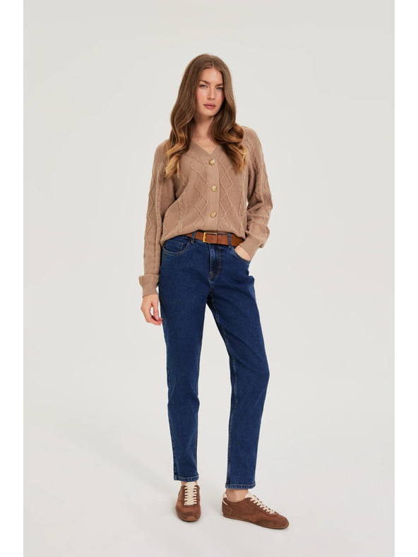 Moodo Tmavo modré džínsy s opaskom Moodo