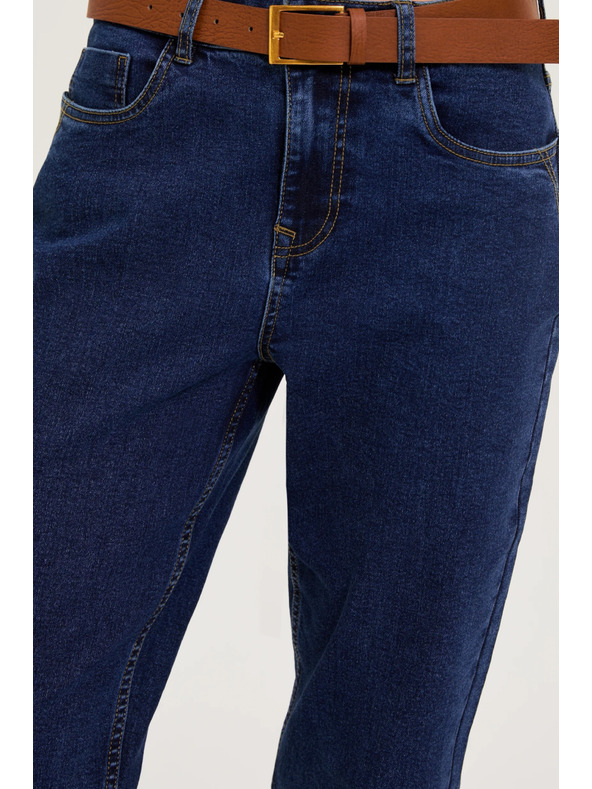 Moodo Tmavo modré džínsy s opaskom Moodo