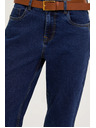 Moodo Tmavo modré džínsy s opaskom Moodo