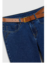 Moodo Tmavo modré džínsy s opaskom Moodo