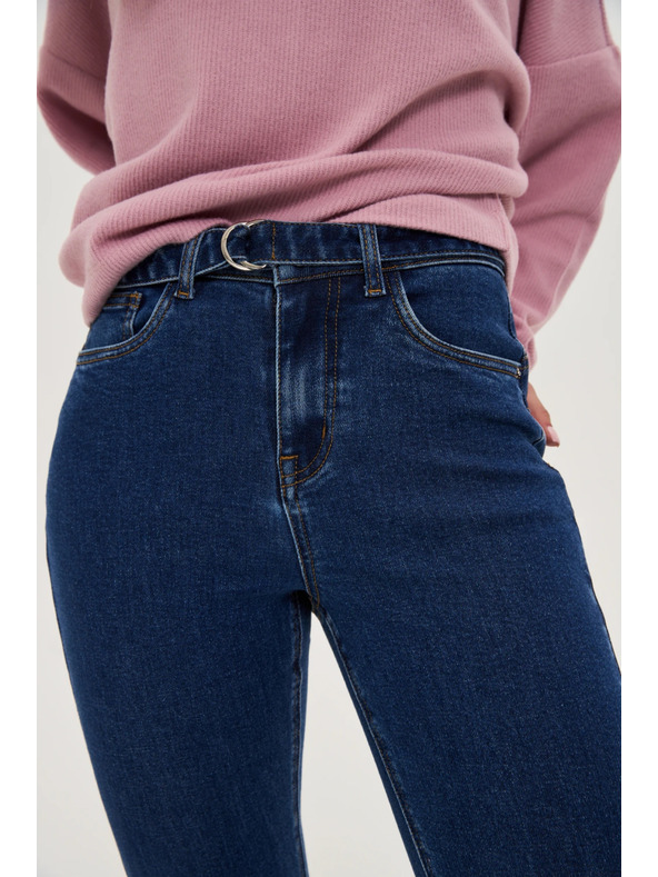 Moodo Tmavé modré zvonové džínsy Moodo